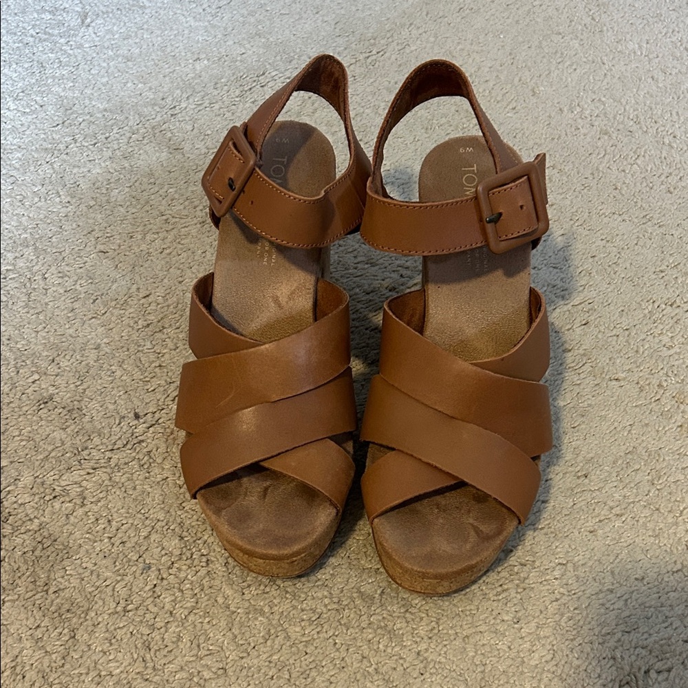 Toms Tan Strappy Sandals
